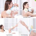 High Quality Bath Sponge 2 IN 1 Long Handle Bath Body Brush with Soft Loofah Bristles Back Scrubber with Curved Long Handled Shower Brush for Wet or Dry Bath Shower Sponge Back Scrubber Brush. 