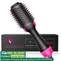 Hot Air Brush 3 in 1. Hair Straightener, Hair Dryer and Volumizer with Comb. Curler Hair Styling Tool Negative Ion Ceramic Electric Blow Spin Dryer Rotating Brush. 