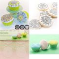 Cupcake Textures design 3 Pcs Different Scroll Textures cake stamp Round Cookies Fondant Cake Molds Winter Style Cupcake Texture Tops. 
