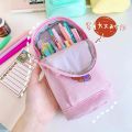 【Happier】 Mini Pastel Color Backpack Pencil Case Bag Capacity Stationery Pens Organizer Pen Case (Random). 