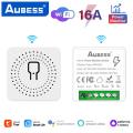 Aubess Tuya Wifi MINI Smart Monitor Switch module 16A Support 2-way control Timer Wireless Switch Smart Home Automation with Alexa Google Home. 