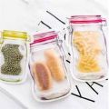 3 PCS Jar Zipper Bags,Food Storage Snack Sandwich Ziplock Bags,Reusable Airtight Seal Food Storage Bags,Leakproof Food Saver Bags for Travel Camping and Kids. 
