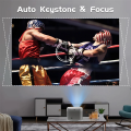 F18 Android Projector 550 ANSI Lumens Auto Focus 4K Ultra HD native 1920X1080P  Dual Wifi6 BT Home Theater outdoor Smart Projector better than HY350. 