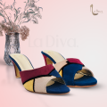 Multicolor velvet heel sandal for women/For formal and casual wear. 