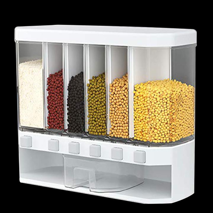 Wall Mounted Grain Dispenser Storage Container Dry Food Dispenser Jar Rice and Grain Dispenser, Rice Storage dispenser, Rice, Storage Container