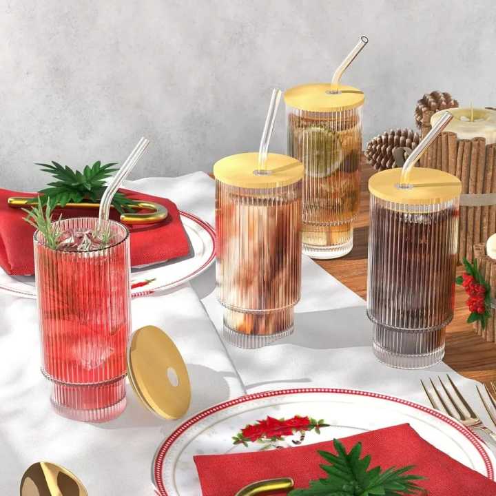 improted%20Glass%20Cups%2016oz%20Ribbed%20Drinking%20Glasses%20with%20Lids%20and%20Glass%20Straws%20Glassware%20for%20Juice%20Cocktail%20%20Iced%20Coffee%20Cups%20-%20Image%203