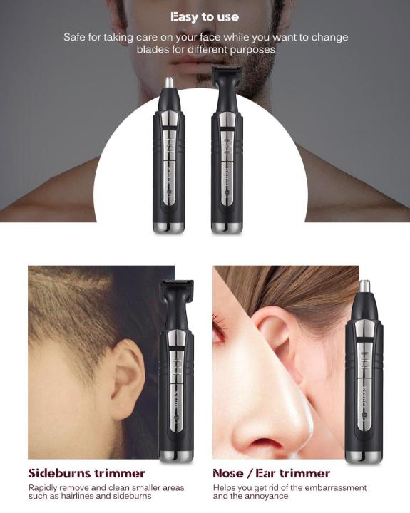 Personal Care Kemei KM-6511 2-in-1 Electric Nose Hair Trimmer Multifunctional Beard Trimmer Shaver Men Clipper Hair Remover Machine
