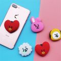 KPOP BTS cartoon kawaii Silicone Pop-up Phone Stand Retractable airbag holder. 