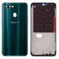 Oppo A7 Middle Frame Housing with Power and Volume Buttons and Camera Lens for Complete Body Casing Replacement For A7 - Blue. 