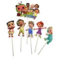 Cocomelon Theme Cake Toppers - Cake Toppers - Multi Colors - Unisex Theme - Pack Of 6 Cake Toppers. 