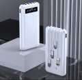 15000  MAH mini power bank with 4 cable type B type c 4in1 fast charging best quality power bank with cable for all phones. 