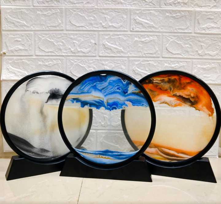 LED RGB Sandscape Lamp, Moving Sand Art Night Light With 7 Colors, Hourglass Light 3D Deep Sea Display Decoration, Christmas Gift