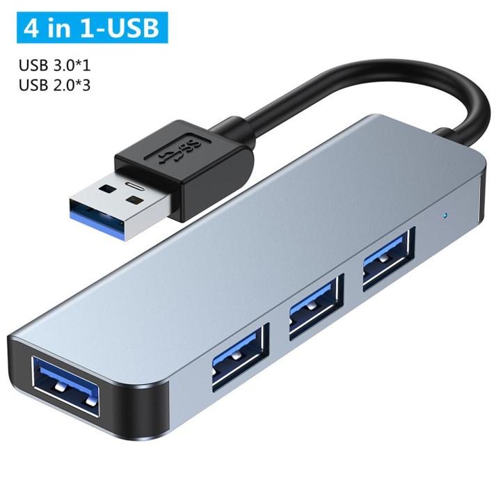 4-in-1 USB C Hub  4 Ports USB 3.0 Aluminum USB c Adapter OTG  Splitter Expander for MacBook Air Pro  iPad  Xiaomi Laptops Phone（4 in 1 USB）