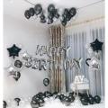 Set of 58 pcs Happy Birthday Decoration Theme Black & Silver Color For Birthday Party, Celebrations and Decorations, Birthday Boy, Birthday Girl party, Best Birthday theme for your Love one. 