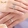 Silver Plated Prince Princess Imperial Crown Adjustable Couple Ring. 