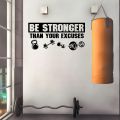 WallsArt Store Be Stronger Than Your Excuses Sticker, Gym Wall Decal Exercise Wall Sticker, Fitness Wall Decor for Gym, Inspirational Wall Quotes Sticker. 