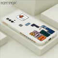Hontinga for Redmi 9T Case Side Design Phone Cover Creative Cube Games Case Square Edge Pattern Liquid Silicone Trend Cover. 