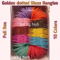 Jewellery for girls , trendy matt golden doted Glass bangles for girls and women | full box. 