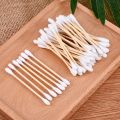 Pack Of 100 Double Head Cotton-Buds Earwax Cleaning Q-Tip Women Makeup Tip Medical Ears Care Beauty Make Up Cosmetics Eyeshadow Blending Swabs Disposable Applicator Wooden Soft Multipurpose Manicure Pedicure Personal Hygiene Household. 