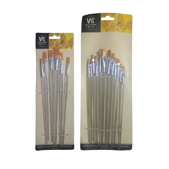 Transparent Stick Flat Art Brush Set Oil Painting Brush Blending Size Oil Acrylic Paint School DIY Craft Supply