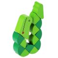 【Happier】 Colorful Animal Wooden Twist Worm Puzzles Caterpillar Kids Educational Animal Crocodile Toys Baby Montessori Finger Toys. 