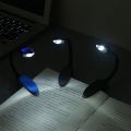 Mini Flexible Clip-on Bright Booklight LED Travel Book Reading Lamp White Light book holder small table lamp light small gifts Gray. 