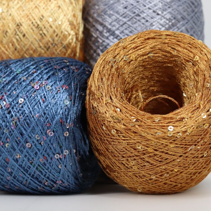 50G пряжа Sequin Stitch Yarn Line Yarns Hand Crochet Threads Parnter Yarn Summer Ice Silk Mercerized Yarn 265meters