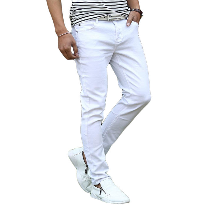 Skinny White Jeans for Men Pure Jeans Material - Premium Quality and Stylish Denim - Perfect for a Trendy Look