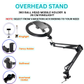 Overhead Tripod  Arm Stand with Mobile Holder for Sketching Drawing Overhead Videos High Qulaity Metal Tripod Scissor Arm Stand for Vlogs Live Youtube Facebook Tiktok. 