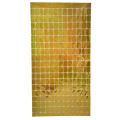Square Box shape metallic tinsel fringe foil curtain party backdrop in Golden. 
