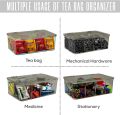 Fast Forward Stackable Tea Bag Organizer with Clear Lid - Ideal for Countertops, Kitchen Cabinets, and Pantry - Versatile Tea Bag Holder for Sweeteners and More (Clear). 