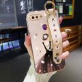 dienya For OPPO F9 Case Whit Wristband New Design Phone Case For Girl Women Thin Pattern Fashion Priness Shockproof Plating Silicone Casing Full Cover SoftCase Protection Cases. 