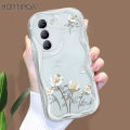 Hontinga for Vivo Y100 5G Back Cover Multicolor Flower Cream Texture Phone Case Wavy Edge Soft Silicone Cover. 