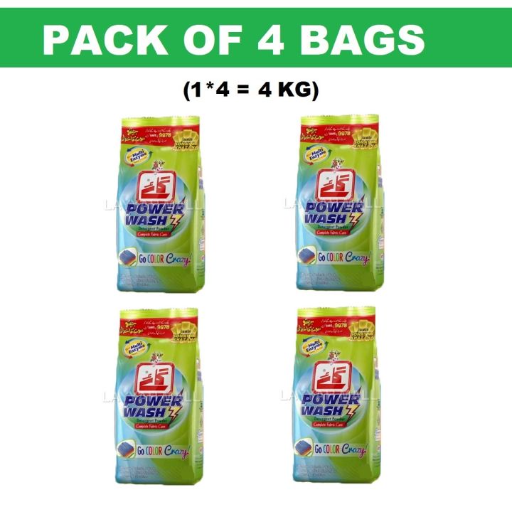 Gai Soap Power Wash 1KG Washing Powder ( Pack of 4 )