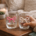 Speciality Clear Glass with fancy bow style, trending and new style (350ml). 