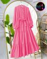 New Casual Frill Style Panel Work Long Frock For Women. 