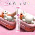 Adorable 3D Pencil Case Stationery Organizer School Supplies for Girls EVA Pink Pen Pouch Holder Kawaii Eraser Bag Squishy Cat. 