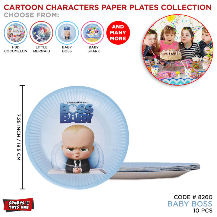 Cartoons Characters Printed Disposable Serving Paper Plates Collection For Kids Tableware Party Plate Sets Birthday Celebration Event Decoration Enjoy Deserts Cake Snacks In Boys, Girls Home & School Parties Attractive Designs Decorative Supplies