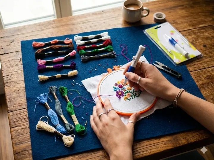 DIY Punch Needle Embroidery Kit – Complete Starter Set with Hoop ...