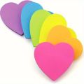 Pack of 1 / 100 Sheets - Heart Shaped Multicolor Sticky Notes, Writing Pads 3X3 inch. 