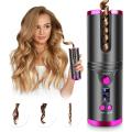 Cordless Hair Curler, Automatic Hair Curling Iron, Heatless Hair Rotating Curler with 3 Temperature & Timer Settings, Portable Rechargeable Rotating Ceramic Curling Fast Heating. 