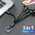 3 in 1 USB Cable Micro Type C Multi Keychain Portable Data Sync Line Cord For iPhone Samsung Android Mobile Phone. 