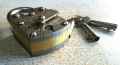 Padlocks desi tala with 3 keys golden sides Heavy Duty. 2 inches size Brass Machine.. 