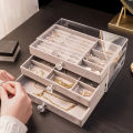 Three Layer Transparent Drawer Jewelry Box Earrings Necklace Jewelry Organizer Rings Bracelet Jewelry Storage Box. 