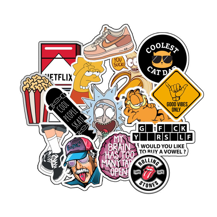Pack Of 5/10/15 Cool Stickers for Kids/Teens fans, Waterproof DIY stickers for Decor, Laptop, Water Bottle, Car Cup, Computer, Guitar, Skateboard, Luggage and Bike Bumper etc