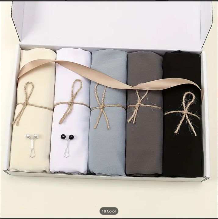 Pack%20of%205%20chiffon%20hijab%20scarf%20stoller%20/%20Plain%20Chiffon%20Goergett%20Hijab%20Staller%20For%20Girls%20and%20Women's%20-%20Image%208