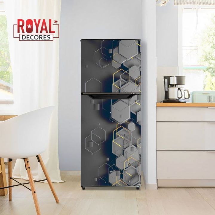 Royal Black Texture Fridge Stickers Self-Adhesive PVC Vinyl Waterproof Door Wrap for Kitchen Cabinet and Room Wall Protection