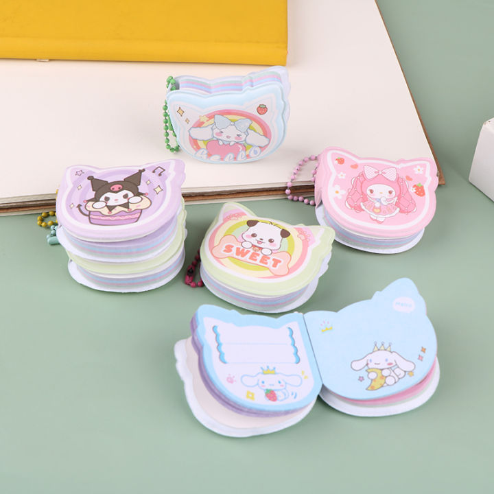 Sanrio Cute Mini Notebook Kuromi Melody Cinnamoroll Notebook New Decompression Pu Pendant Small Gift