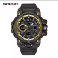 SANDA MC502 Multicolor Dual Time Quartz Digital Sport Military Watch | Waterproof & Shock-Resistant for Active Men. 