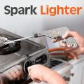 Pack Of 2 - Gas Stove Lighter Silver-  Stainless Steel Electronic Spark Gas Stove Ignition Lighter. 